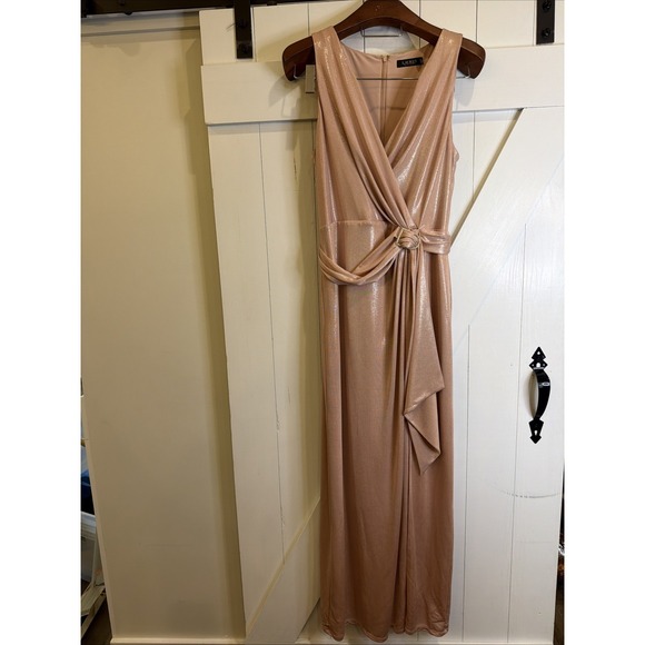 Ralph Lauren Dresses & Skirts - Polo RALPH LAUREN Womens Dress Buckle Sleeveless Full-Length Evening Faux Wrap
